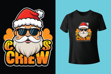 Vector typography Santa t shirt design, merry christmas Graphic t shirt design Template.