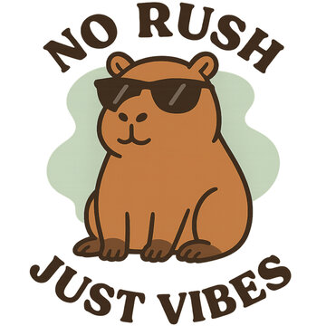 No rush, just vibes &ndash; Cute Capybara with Sunglasses