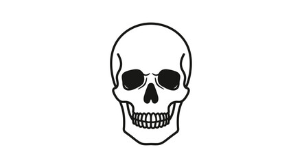 Fototapeta premium Simple Line Art Skull Illustration A Clean Minimalist Design