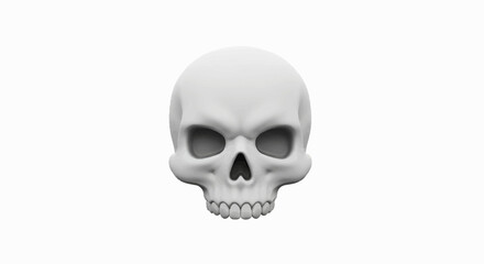 Obraz premium A menacing white human skull model isolated on a plain background, a powerful symbol of danger, fear, and anatomy
