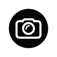 White Camera Icon in Black Circle