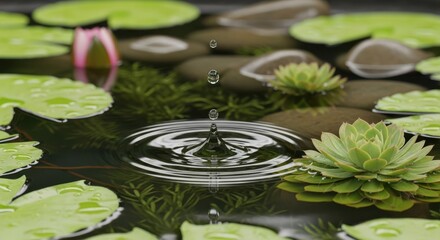 Calm Zen Garden Water Droplet Harmony