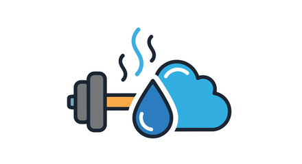 Dumbbell with cloud and water drop for training