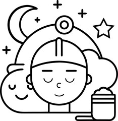 Good sleep outline icon on white background
