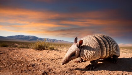 Obraz premium armadillo in a desert landscape