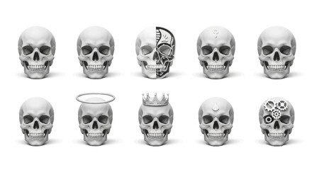 Fototapeta premium Symbolic Skulls A Collection of Artistic Interpretations