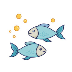 fish on a blue background