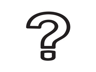Elegant problem solving question mark icon in clean vector style