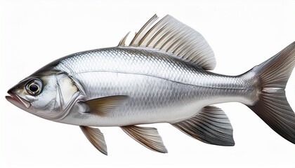 detailed illustration of a silver fish with realistic features and elegant outline on transparent background