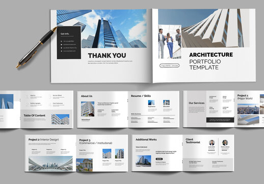 Architecture Portfolio Template Layout Landscape