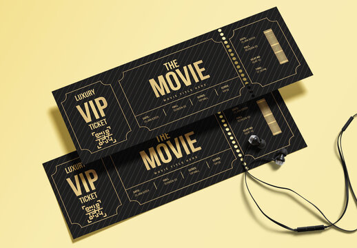 Luxury VIP Cinema Ticket Design Template For Events And Entertainment