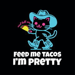 Funny Cat Taco Quote T-shirt Design