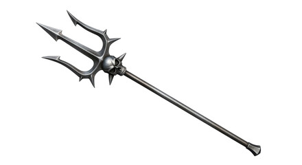 Isolated Trident with Skull