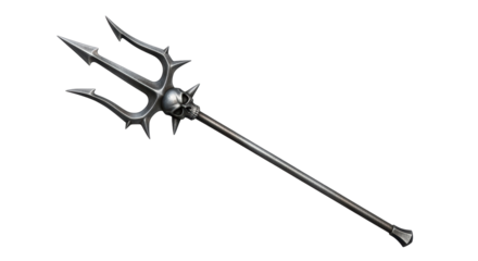 Isolated Trident with Skull
