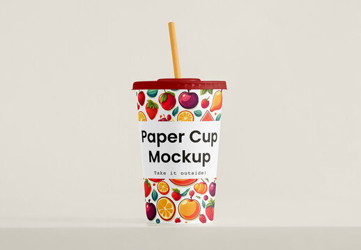 Soft Drink Paper Cup Mockup