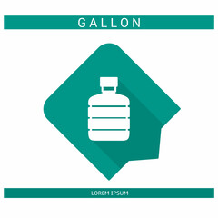 Design icon. Gallon icon symbol in flat. Gallon symbol design in flat with shadows. Stock vector.