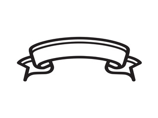 Stylish ribbon design icon in clean minimal line artwork
