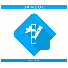 Design icon. Bamboo icon symbol in flat. Bamboo symbol design in flat with shadows. Stock vector.