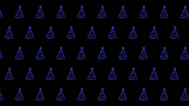 Animated background with holiday symbols for children, seamless background with motion design, children's birthday style background