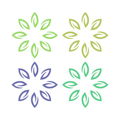 NATURAL PRODUCT LEAVES IN CIRCLE SIGN SYMBOL LOGO
