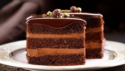 indulgent chocolate cake layers with decadent ganache a luxurious dessert experience awaiting you