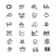 Vector Nature Line Art Icon Set