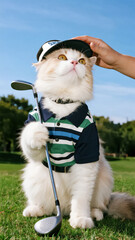 cat and golf 7923
