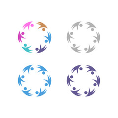 PEOPLE TEAM COLORFUL SIGN SYMBOL LOGO VECTOR
