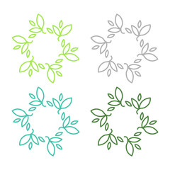 NATURAL PRODUCT LEAVES IN CIRCLE SIGN SYMBOL LOGO
