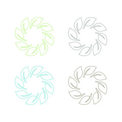 NATURAL PRODUCT LEAVES IN CIRCLE SIGN SYMBOL LOGO
