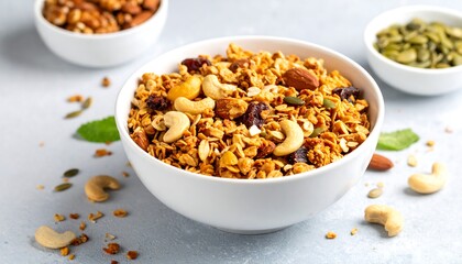 Healthy granola mix in a bowl