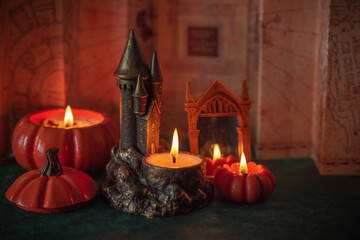 Obraz premium Fairy Tale Castle Candle. Fantasy Tower Decoration