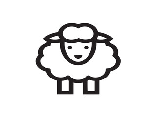Minimalist Sheep Symbol in Elegant Flat Vector Style