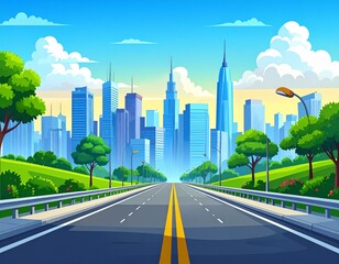 Obraz premium road to city