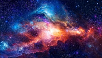vibrant space nebula colorful galaxy