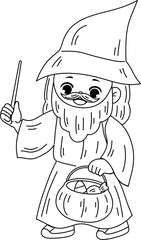 cute halloween cartoon character outline printable coloring