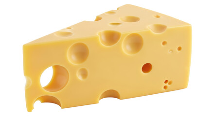Isolated Swiss Cheese Slice