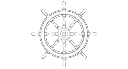 Obraz premium Isolated Ship Wheel Outline