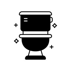 Toilet Bathroom Fixture Fill Icon: Hygiene and Sanitation