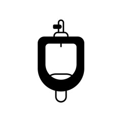 Urinal Bathroom Fixture Fill Icon: Public Restroom and Sanitation