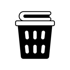 Laundry Basket Household Fill Icon: Clothes and Washing