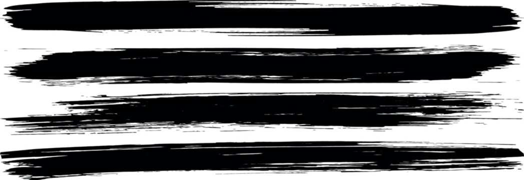 Black set paint brush, Vector collection of artistic grungy, lines, brush, strokes, grunge, dirty, backdrop. Grunge backgrounds set - stock vector.