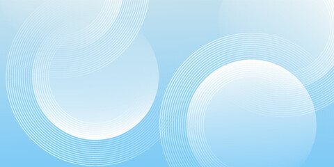 Abstract minimalist banner background, pastel colorful, blue and white gradations. Circle effect style geometric simple art