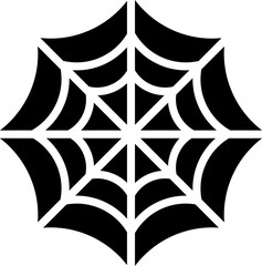 Halloween Spider Web Glyph Icon Solid Spooky Symbol for Decoration and Design. Solid spider web glyph icon for Halloween theme Perfect for spooky designs banners posters social media apps and web deco