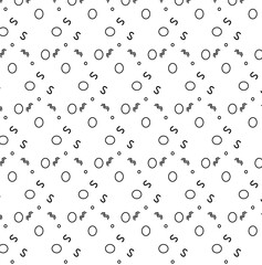 Abstract Decorative Composition with Circles Letters and Symbolic Elements vector illustration