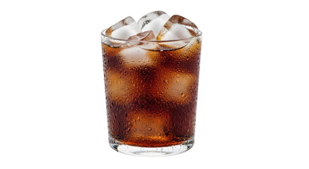 Isolated Cola with Ice Cubes