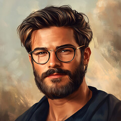 stylish man with glasses and beard