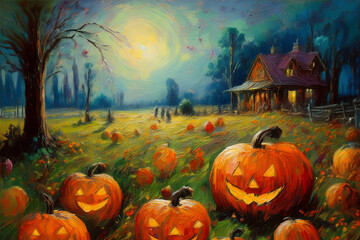 halloween background with pumpkins