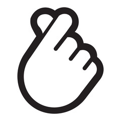 Gesture of love, heart shape made with fingers Icon Vector