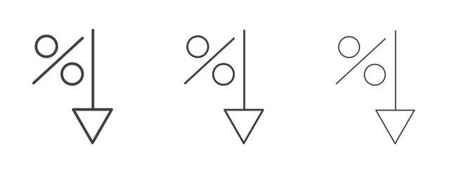 Percent down icon design, suitable for web, infographics, interface and apps.